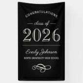 2023 Eleganter Schwarz-Weiß-Abschluss Banner (Vertikal)