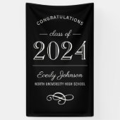 2023 Eleganter Schwarz-Weiß-Abschluss Banner (Vertikal)