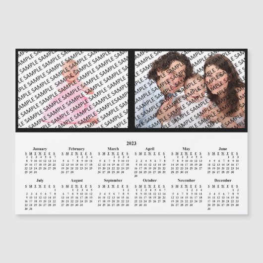 2023-Familie Portrait Custom Magnetic Calendar Magnetkarte (Vorderseite)