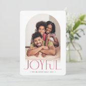 2023 FAMILY FOTO Minimalist Bogen JOYFUL Rot Ankündigung (Stehend Vorderseite)