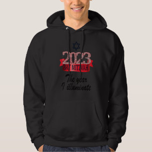 2023 Feierliches schwarzes Dekor Bat Mitzvah Zitat Hoodie
