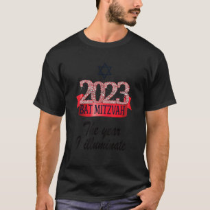 2023 Feierliches schwarzes Dekor Bat Mitzvah Zitat T-Shirt
