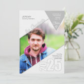 2023 Foto-Abschluss für geometrische Formen Einladung (Stehend Vorderseite)