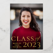 2023 Foto Abschluss Gold Folieneinladung (Vorderseite)