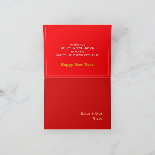 2023 Französische Flagge & Eiffel Happy New Year, Karte (Innenseite)