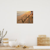 2023 Frohes neues Jahr, Beach Sand Writing Poster (Küche)