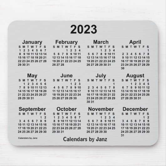 2023 Gainsborough Gray Calendar von Janz Mouse Pad Mousepad (Vorne)