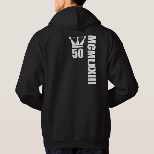 2023 Geboren 1973 römische Zahlen 50 Jahre alt Hoodie (Rückseite)