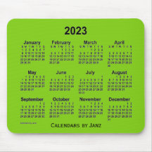 2023 Gelber grüner Kalender von Janz Mouse Pad