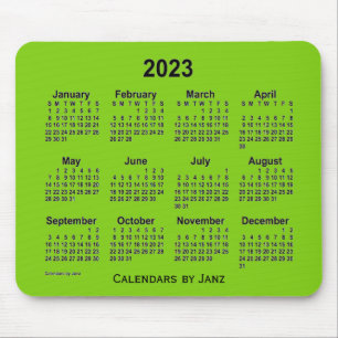 2023 Gelber grüner Kalender von Janz Mouse Pad Mousepad