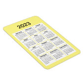 2023 Gelbes Mini-Kalender-Magnet Magnet (Rechte Seite)