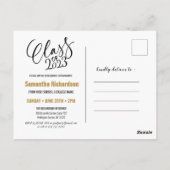 2023 Gold Confetti Eleganter Abschluss Postkarte (Rückseite)