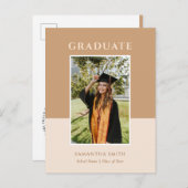 2023 Gold Modern Script Simple Foto Abschluss Ankündigungspostkarte (Vorne/Hinten)