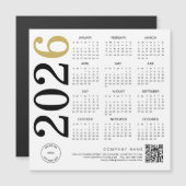 2023 Gold White Calendar Logo QR Code Business Magnetkarte (Vorne/Hinten)