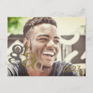 2023 Grad Foto Brown Tones Announcement Card Postkarte