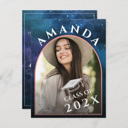 2023 Grad Foto Graduate Ankündigung Postkarte (Vorne/Hinten)