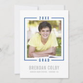 2023 GRAD INVITE einfaches Foto-Frame königsblau Einladung (Vorderseite)
