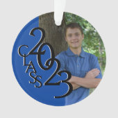 2023 Graduate Blue Class-Foto Ornament (Vorderseite)