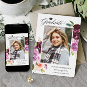 2023 Graduate Pum Lila Floral Girl Abschluss Ankündigung