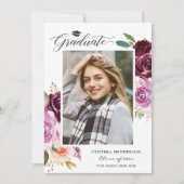 2023 Graduate Pum Lila Floral Girl Abschluss Ankündigung (Vorderseite)