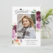 2023 Graduate Pum Lila Floral Girl Abschluss Ankündigung (Stehend Vorderseite)