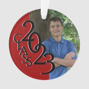 2023 Graduate Red Class Foto Ornament