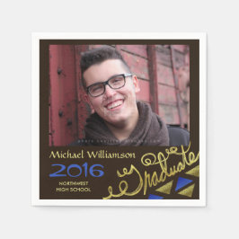 2023 Graduation Party Foto Gold Foil Typografie Serviette