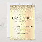 2023 Graduation Party Glitzer Gold Black Einladung (Vorderseite)