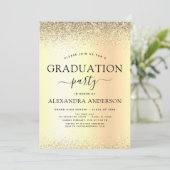 2023 Graduation Party Glitzer Gold Black Einladung (Stehend Vorderseite)
