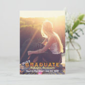 2023 Graduation Party Sunshine Colors Boho Chic Einladung (Stehend Vorderseite)