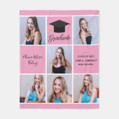 2023 Graduation Senior Portrait Photo Collage Pink Fleecedecke (Vorderseite)