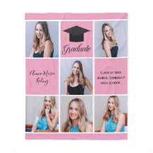 2023 Graduation Senior Portrait Photo Collage Pink