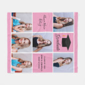 2023 Graduation Senior Portrait Photo Collage Pink Fleecedecke (Vorderseite (Horizontal))