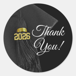 2023 Graduation Tassel Elegant Thank You Runder Aufkleber