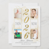 2023 Graduation Then and Now 4 Photo Einladung (Vorderseite)