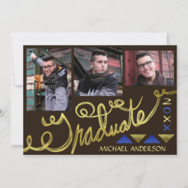 2023 Graduationspartei Gold Typografie Modernes Fo Einladung