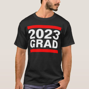 2023 Grand Black Red White Cool Block Abschluss T-Shirt