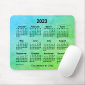 2023 Green Leaf Gray Calendar von Janz Mouse Pad Mousepad (Mit Mouse)