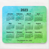 2023 Green Leaf Gray Calendar von Janz Mouse Pad Mousepad (Vorne)