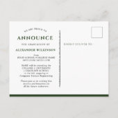 2023 Green Modern Simple Script Foto Abschluss Ankündigungspostkarte (Rückseite)