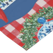 2023 Green Red Ginger Jars Gingham Großer Tischläufer (Ecke)