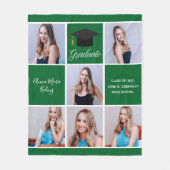 2023 Grüner Abschluss Hochwertige FotoCollage Cust Fleecedecke (Vorderseite)