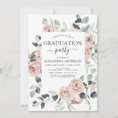 2023 Grüner Smaragdgrüner Abschluss Blumengrün Einladung (Vorderseite)