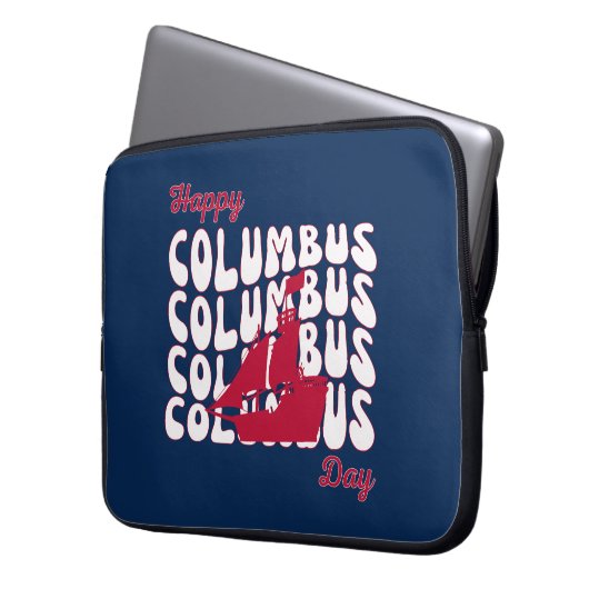 2023 Happy Christopher Columbus Day Laptopschutzhülle (Vorderseite Links)