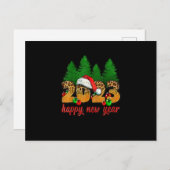 2023 Happy New Year Leopard New Years Eve Party Su Postkarte (Vorne/Hinten)