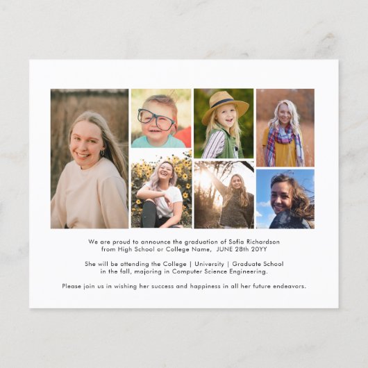 2023 HAUSHALT Modernes Script 8 Foto Ankündigung Flyer (Hinten)