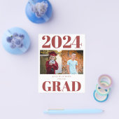 2023 HAUSHALTSPLAN Red Modern 2 Foto Grad Ankündig Flyer (Einzeln)