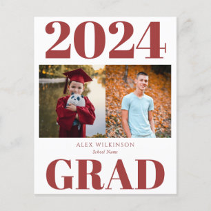 2023 HAUSHALTSPLAN Red Modern 2 Foto Grad Ankündig Flyer