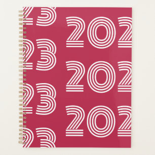 2023 Hot-Pink-Moderne grafische Typografie Planer