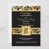 2023 Imitate Gold und Black Elegant Class of Foto Einladung (Rückseite)